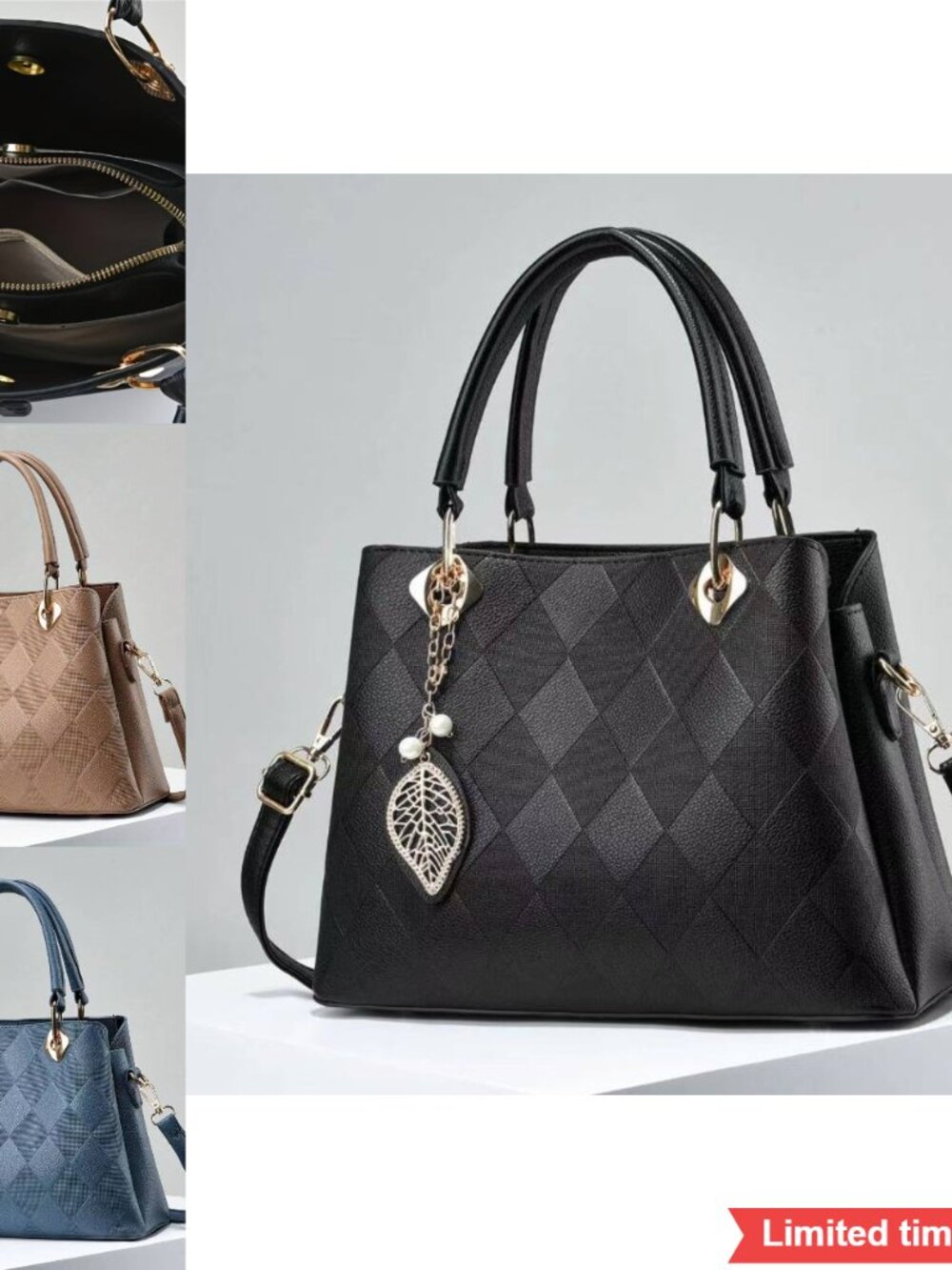 Versatile Ladies Tote Bag Large Capacity Handbag Detachable Shoulder Strap